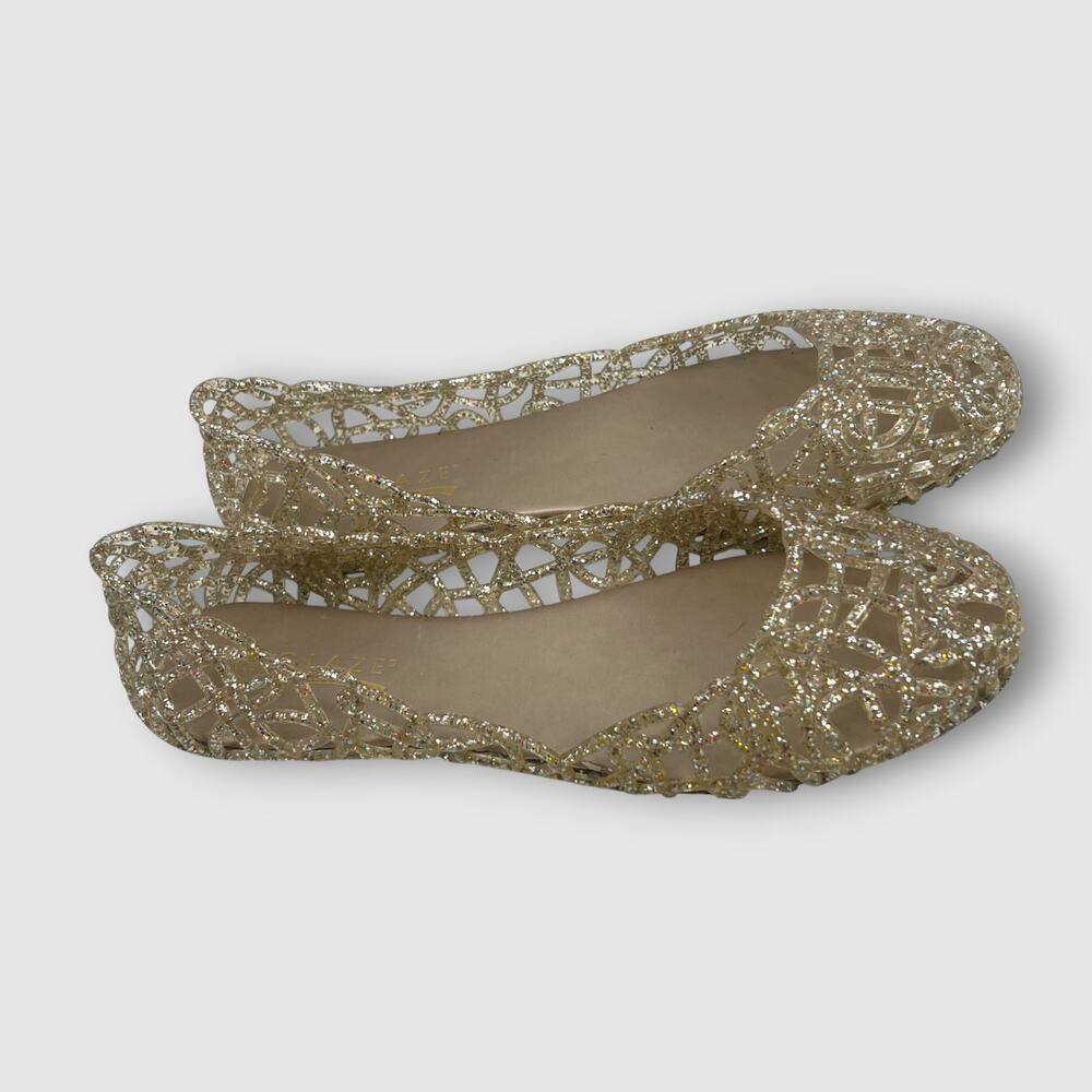 Glaze Gold Glitter Jelly Ballet Flats Women’s Size 11 - Picture 7 of 7